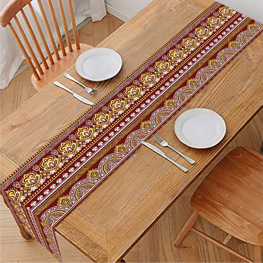 Indian Hamsa Hand Print Table Runner