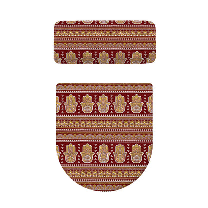 Indian Hamsa Hand Print Toilet Lid And Tank Cover Set