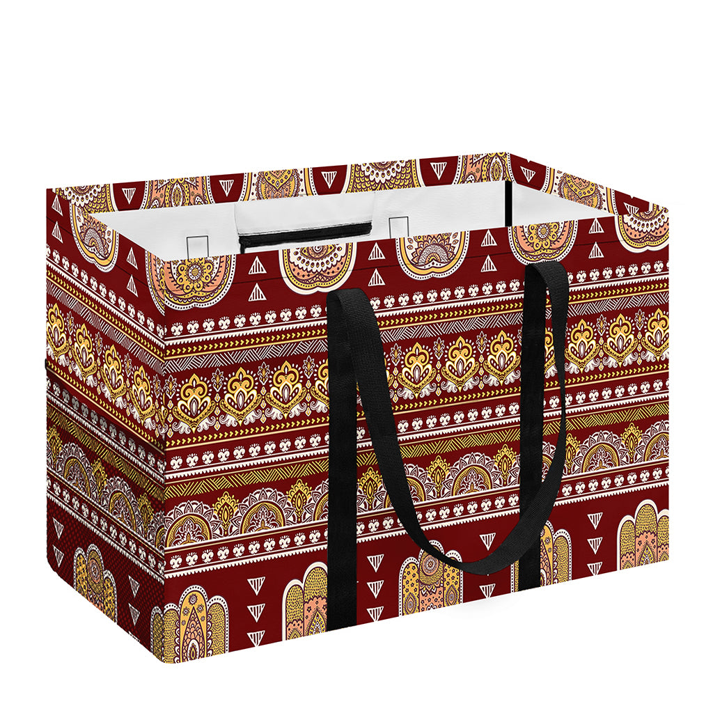 Indian Hamsa Hand Print Utility Tote Bag