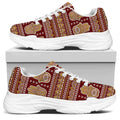 Indian Hamsa Hand Print White Chunky Shoes