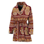 Indian Hamsa Hand Print Women's Bathrobe