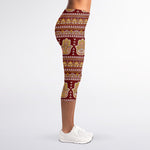 Indian Hamsa Hand Print Women's Capri Leggings