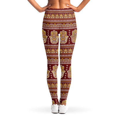 Indian Hamsa Hand Print Women's Leggings