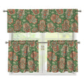 Indian Hamsa Pattern Print 3 Piece Kitchen Curtains