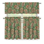 Indian Hamsa Pattern Print 3 Piece Kitchen Curtains