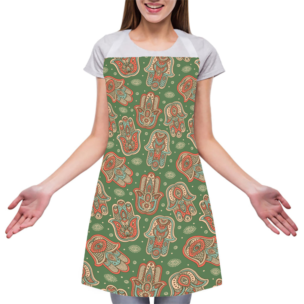 Indian Hamsa Pattern Print Adjustable Apron