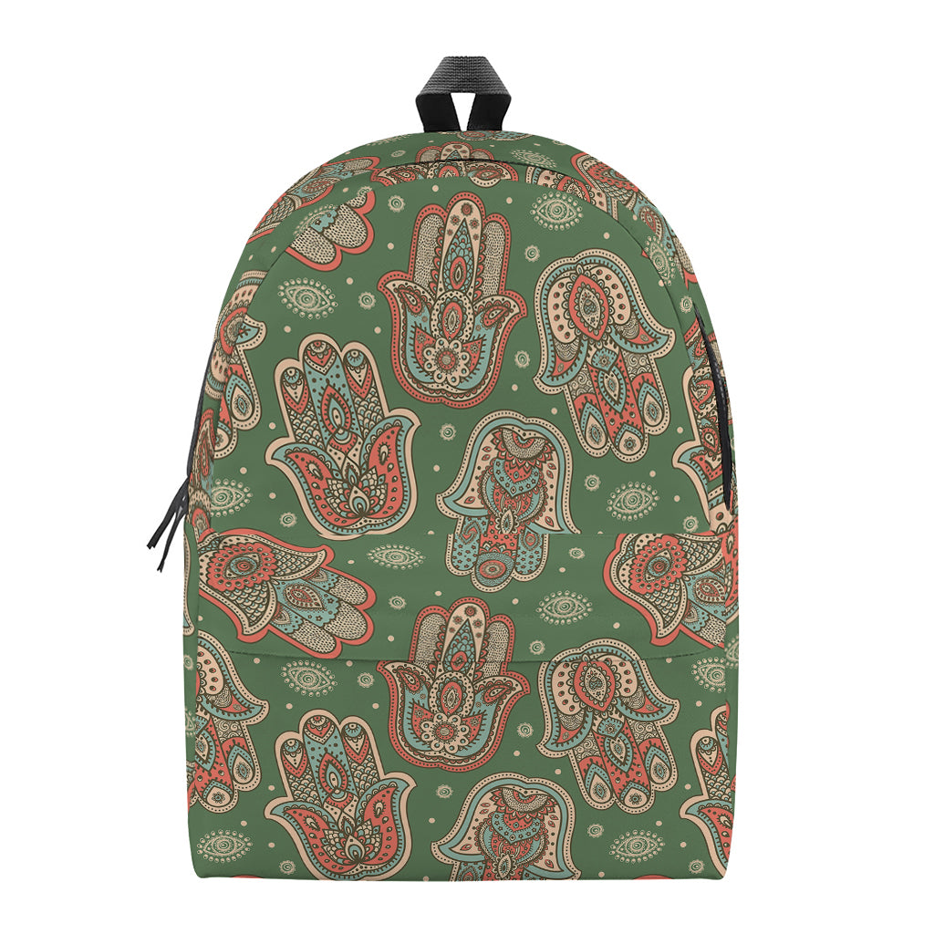 Indian Hamsa Pattern Print Backpack