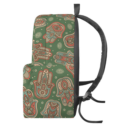 Indian Hamsa Pattern Print Backpack