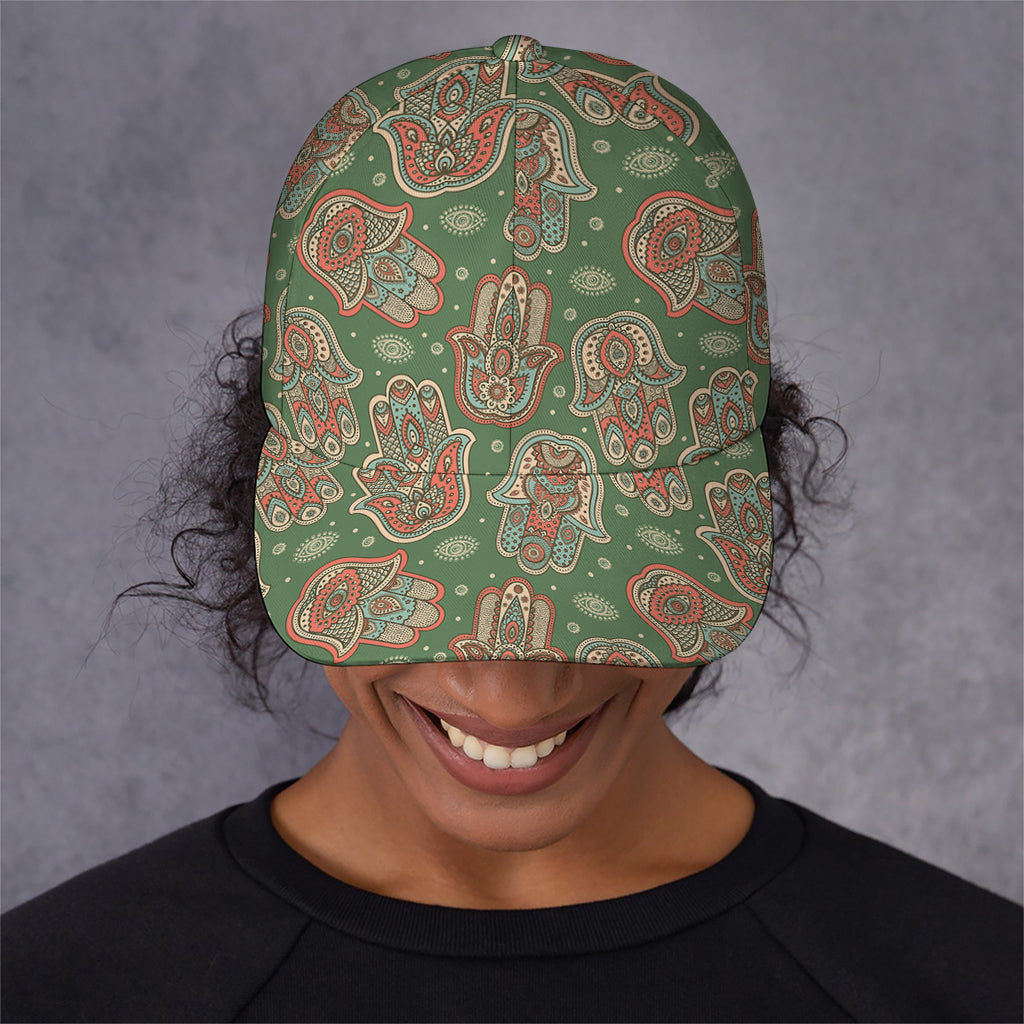 Indian Hamsa Pattern Print Baseball Cap