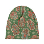 Indian Hamsa Pattern Print Beanie