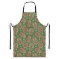 Indian Hamsa Pattern Print Bib Apron With Pocket