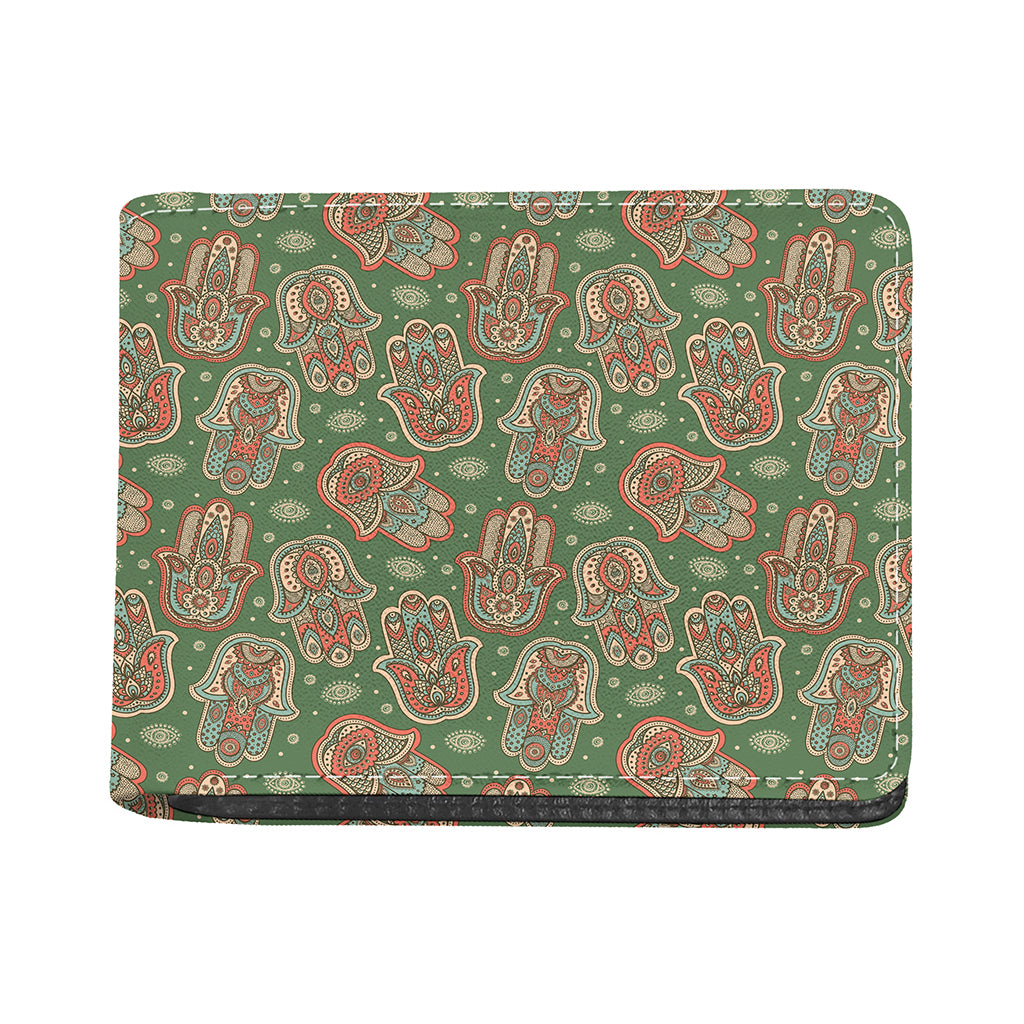 Indian Hamsa Pattern Print Bifold Wallet