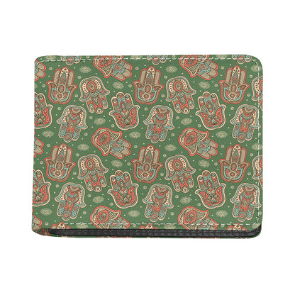 Indian Hamsa Pattern Print Bifold Wallet