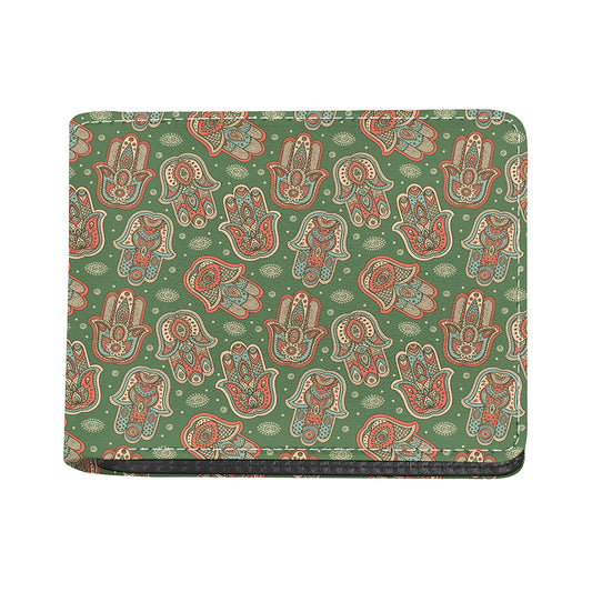 Indian Hamsa Pattern Print Bifold Wallet