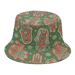 Indian Hamsa Pattern Print Bucket Hat
