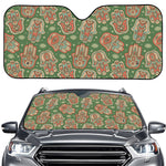 Indian Hamsa Pattern Print Car Windshield Sun Shade