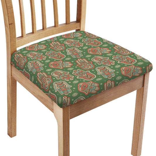 Indian Hamsa Pattern Print Chair Cushion Cover