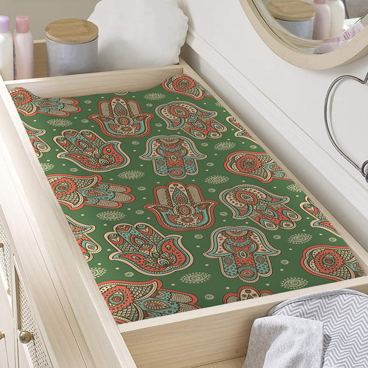 Indian Hamsa Pattern Print Changing Pad Cover