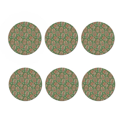 Indian Hamsa Pattern Print Coaster Set