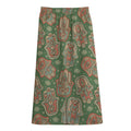 Indian Hamsa Pattern Print Cotton Front Slit Maxi Skirt