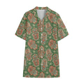 Indian Hamsa Pattern Print Cotton Hawaiian Shirt