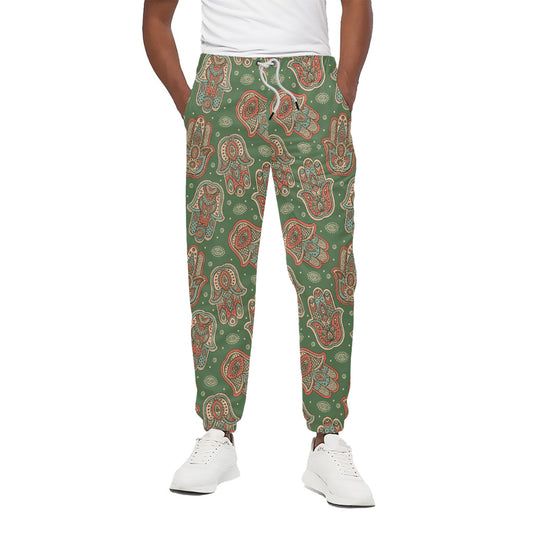 Indian Hamsa Pattern Print Cotton Pants
