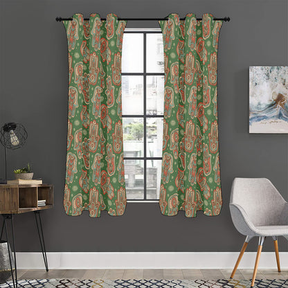 Indian Hamsa Pattern Print Curtain