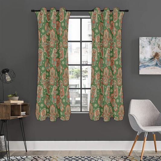 Indian Hamsa Pattern Print Curtain
