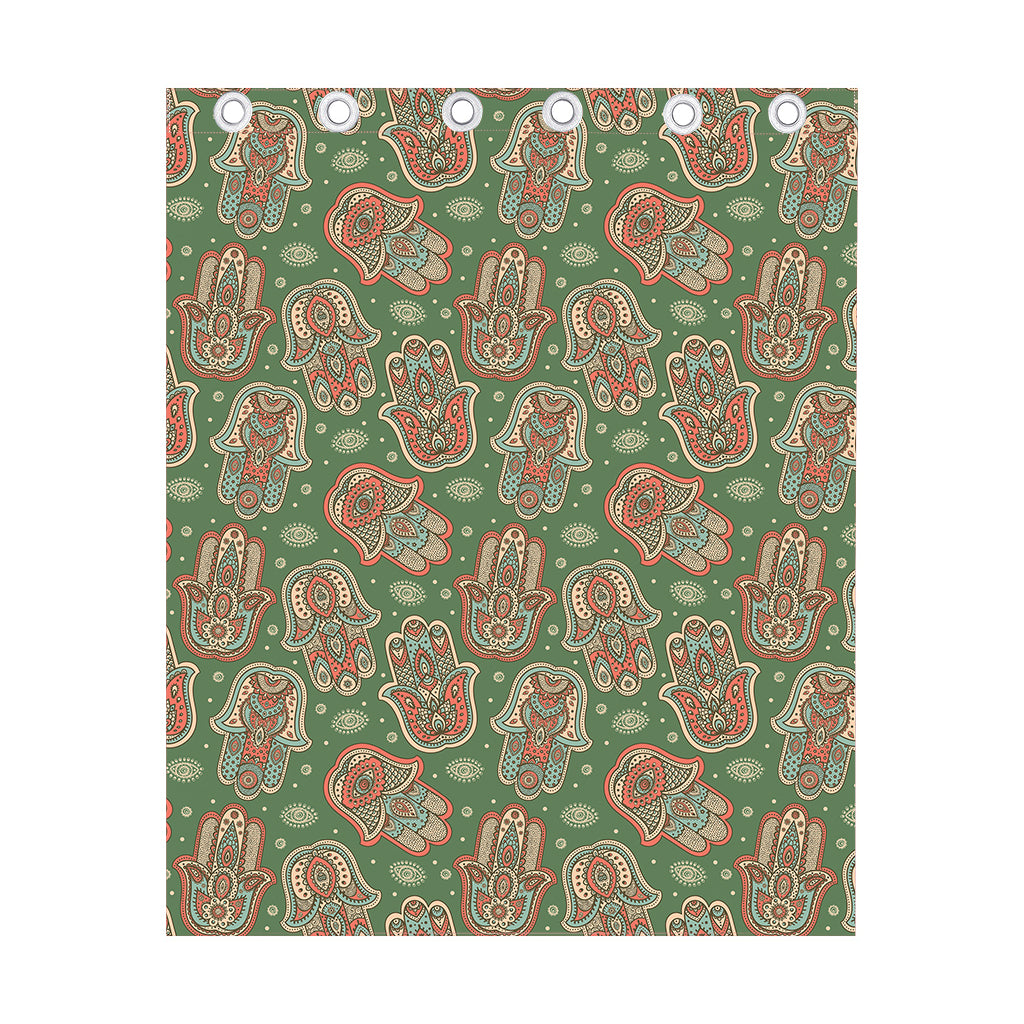 Indian Hamsa Pattern Print Curtain
