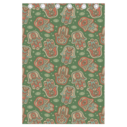Indian Hamsa Pattern Print Curtain