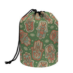 Indian Hamsa Pattern Print Drawstring Makeup Bag