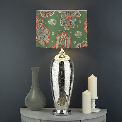 Indian Hamsa Pattern Print Drum Lamp Shade