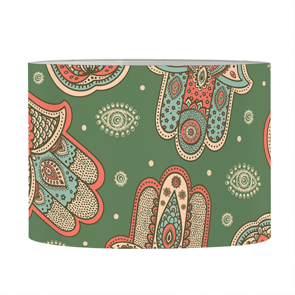 Indian Hamsa Pattern Print Drum Lamp Shade