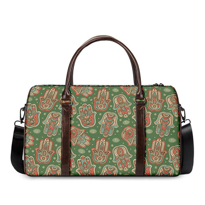 Indian Hamsa Pattern Print Duffle Bag