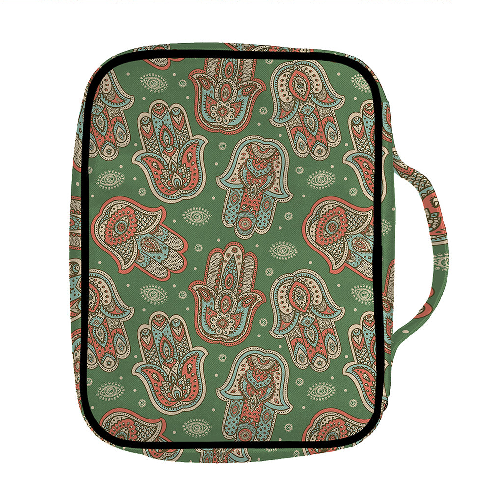 Indian Hamsa Pattern Print Front Pocket Bible Bag