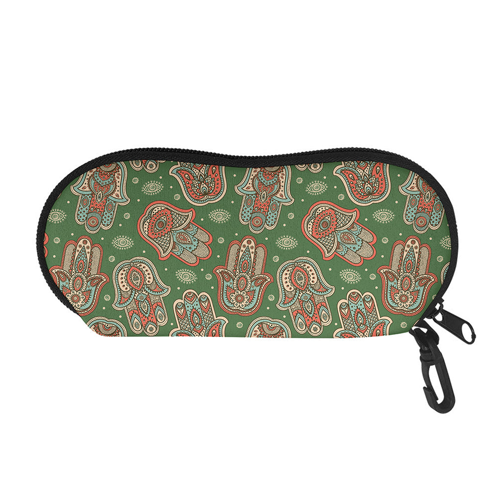 Indian Hamsa Pattern Print Glasses Case