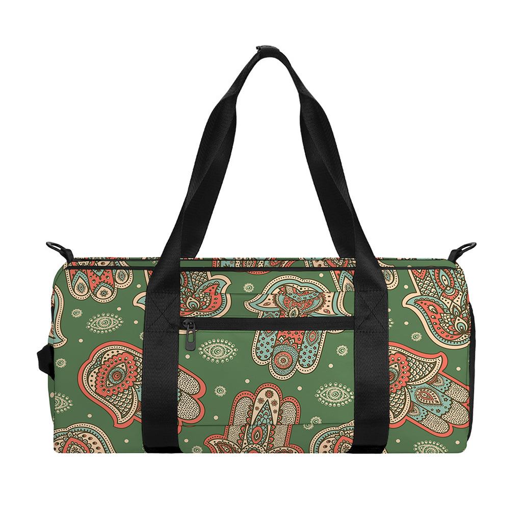 Indian Hamsa Pattern Print Gym Bag