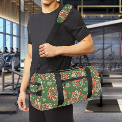 Indian Hamsa Pattern Print Gym Bag