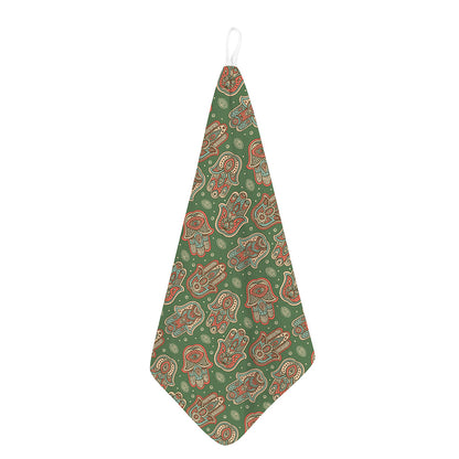 Indian Hamsa Pattern Print Hand Towel