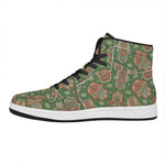 Indian Hamsa Pattern Print High Top Leather Sneakers