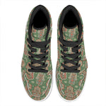 Indian Hamsa Pattern Print High Top Leather Sneakers