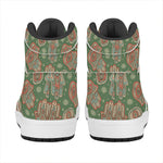 Indian Hamsa Pattern Print High Top Leather Sneakers