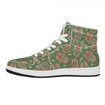 Indian Hamsa Pattern Print High Top Leather Sneakers