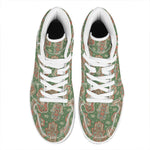 Indian Hamsa Pattern Print High Top Leather Sneakers