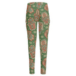 Indian Hamsa Pattern Print High-Waisted Pocket Leggings