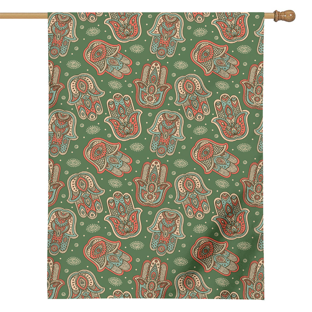 Indian Hamsa Pattern Print House Flag