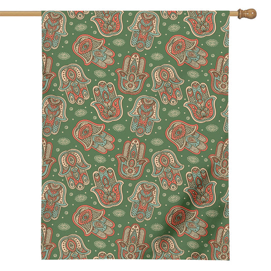 Indian Hamsa Pattern Print House Flag
