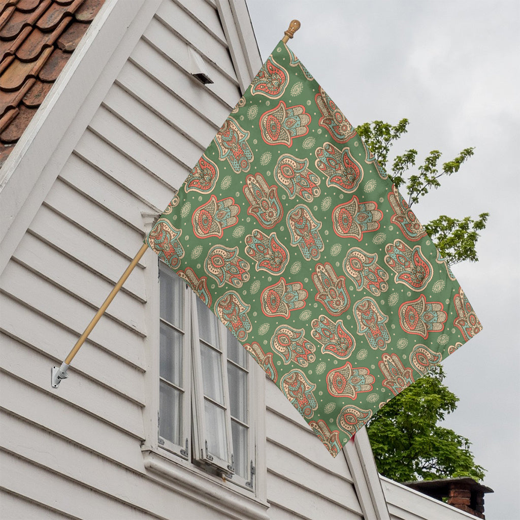 Indian Hamsa Pattern Print House Flag