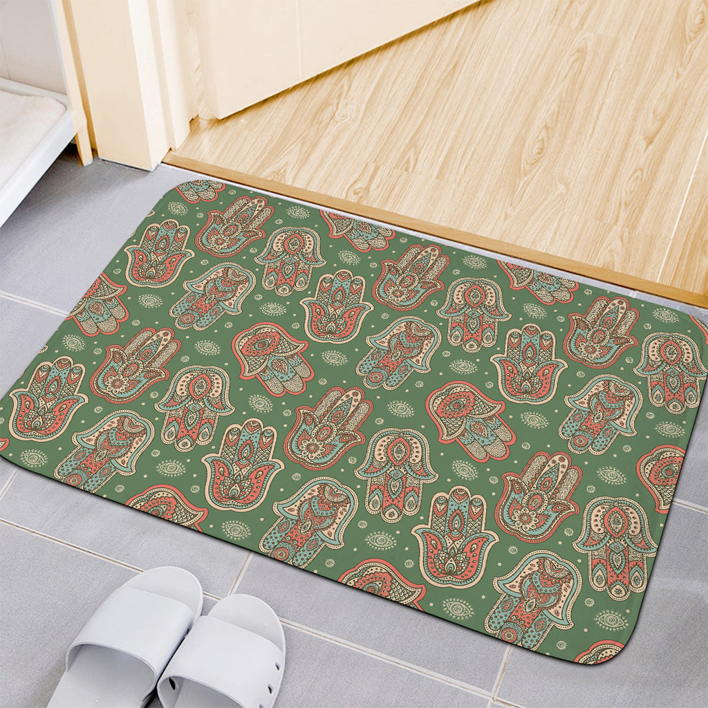 Indian Hamsa Pattern Print Indoor Door Mat