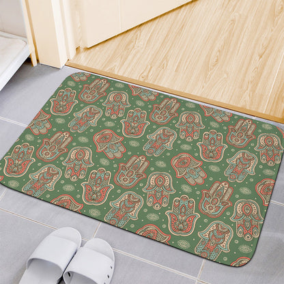 Indian Hamsa Pattern Print Indoor Door Mat